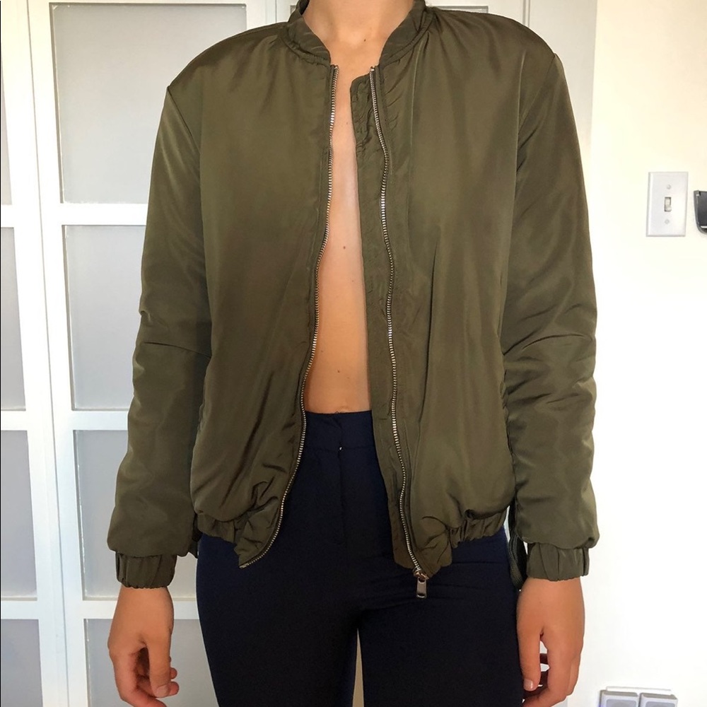 Zara Green Bomber Jacket